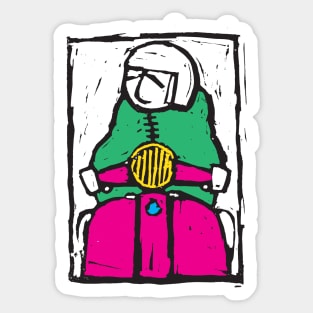 Retro Scooter, Classic Scooter, Scooterist, Scootering, Scooter Rider, Mod Art Sticker